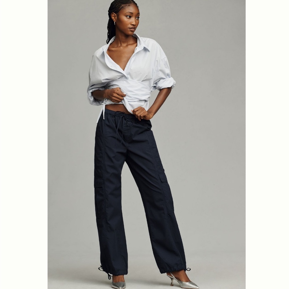 Sanctuary Navy Cargo Track Pants with Drawstring